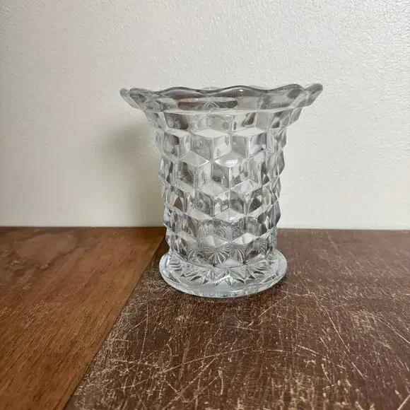Fostoria American‎ Vintage MCM flared crystal clear glass flower vase - Picture 10 of 10